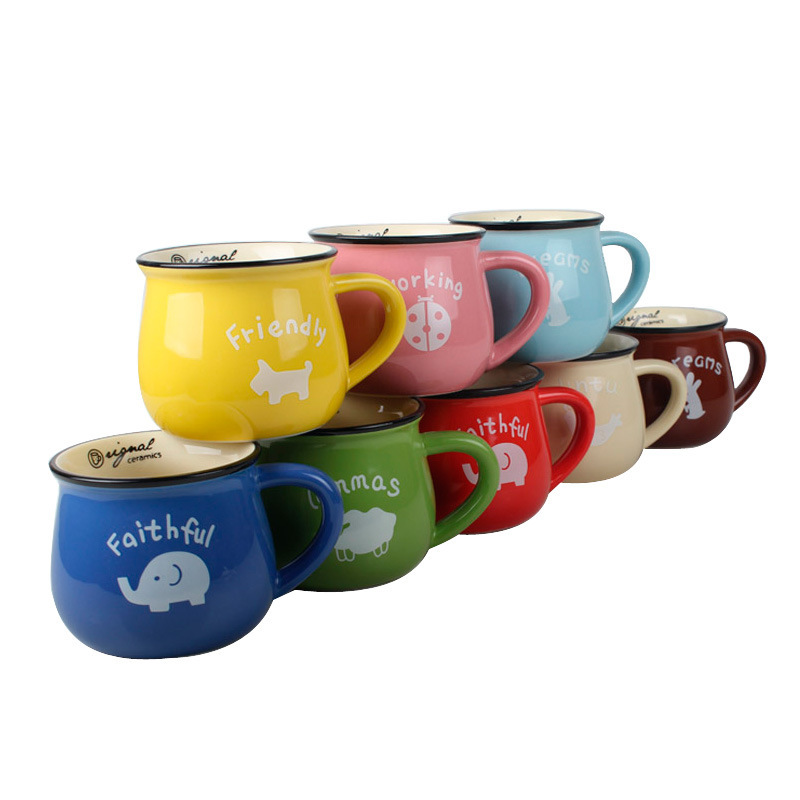Creative color belly breakfast cup ceramic mug coffee cup logo Company opening practical gift Cup