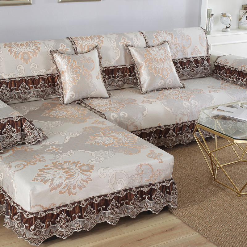 夏季冰絲沙發墊布藝防滑沙發涼席墊沙發套沙發罩全蓋現代簡約批發