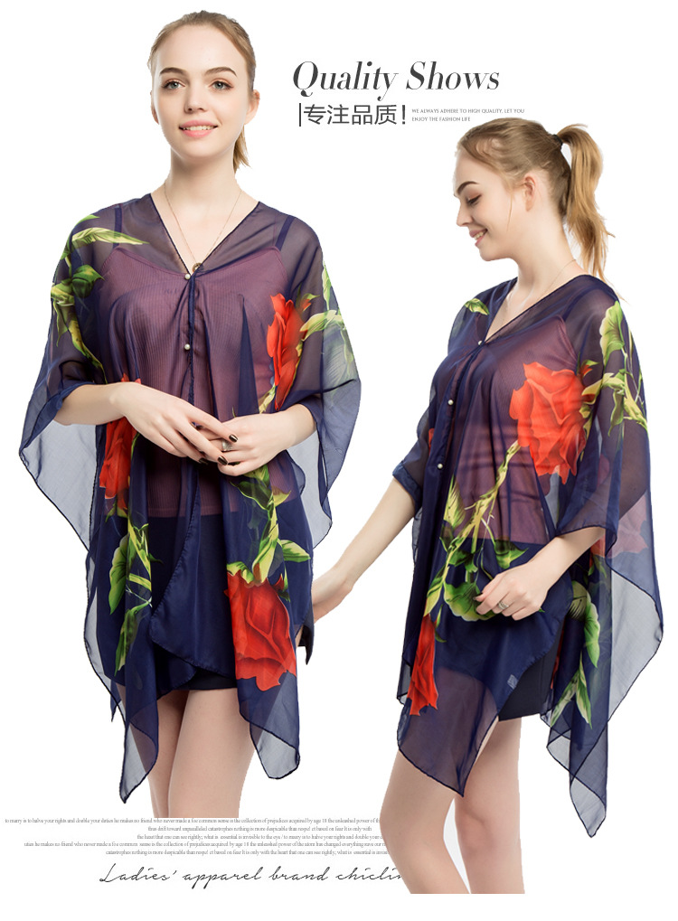 跑江湖丝巾批发 义乌围巾厂家 珍珠扣披肩厂家