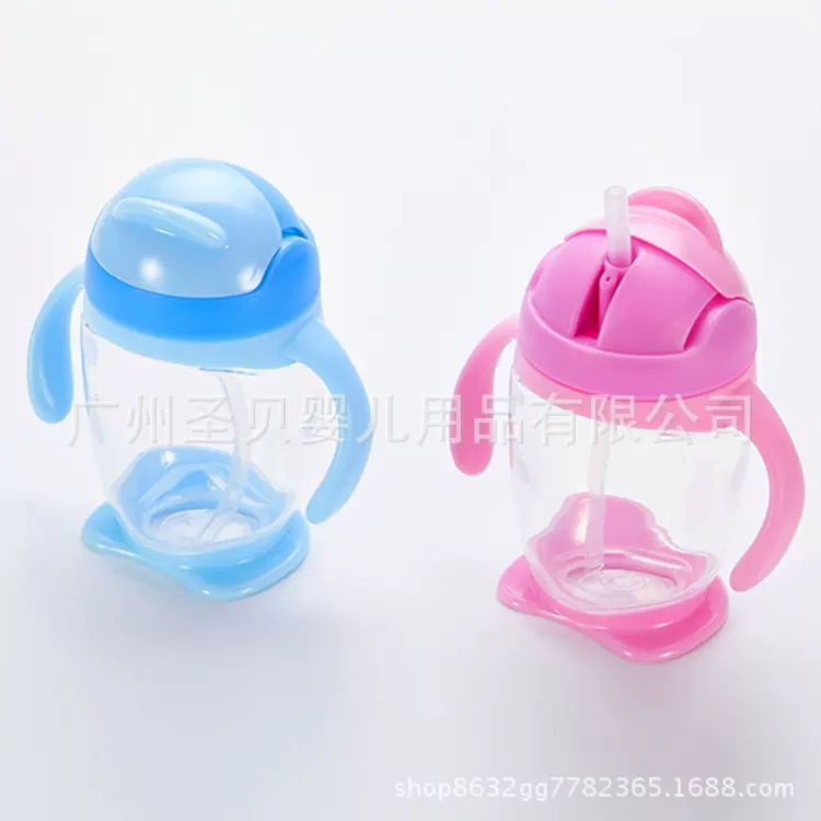 婴幼儿学饮杯水杯吸管杯儿童通卡企鹅造型杯外出便携式水杯可OEM