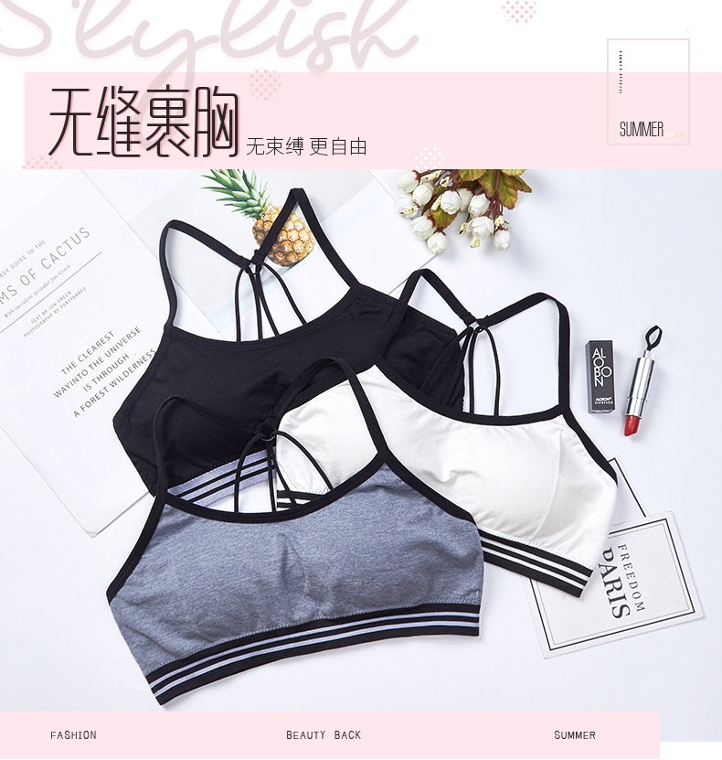 Factory direct sales: Sexy, breathable back, chest-hugging, no steel rings, comfortable base, yoga, running, sweat-absorbing sports underwear for women detail image 1