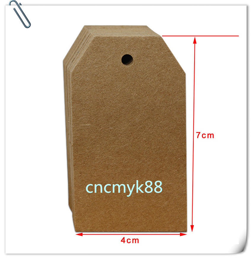 4X7CM梯形顶边空白牛皮纸吊牌烘焙挂牌空白吊牌唛头标示卡产品卡