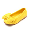 2020 new solid color bow princess shoes girls fashion trend single shoes comfortable wear resistance, one foot pedal