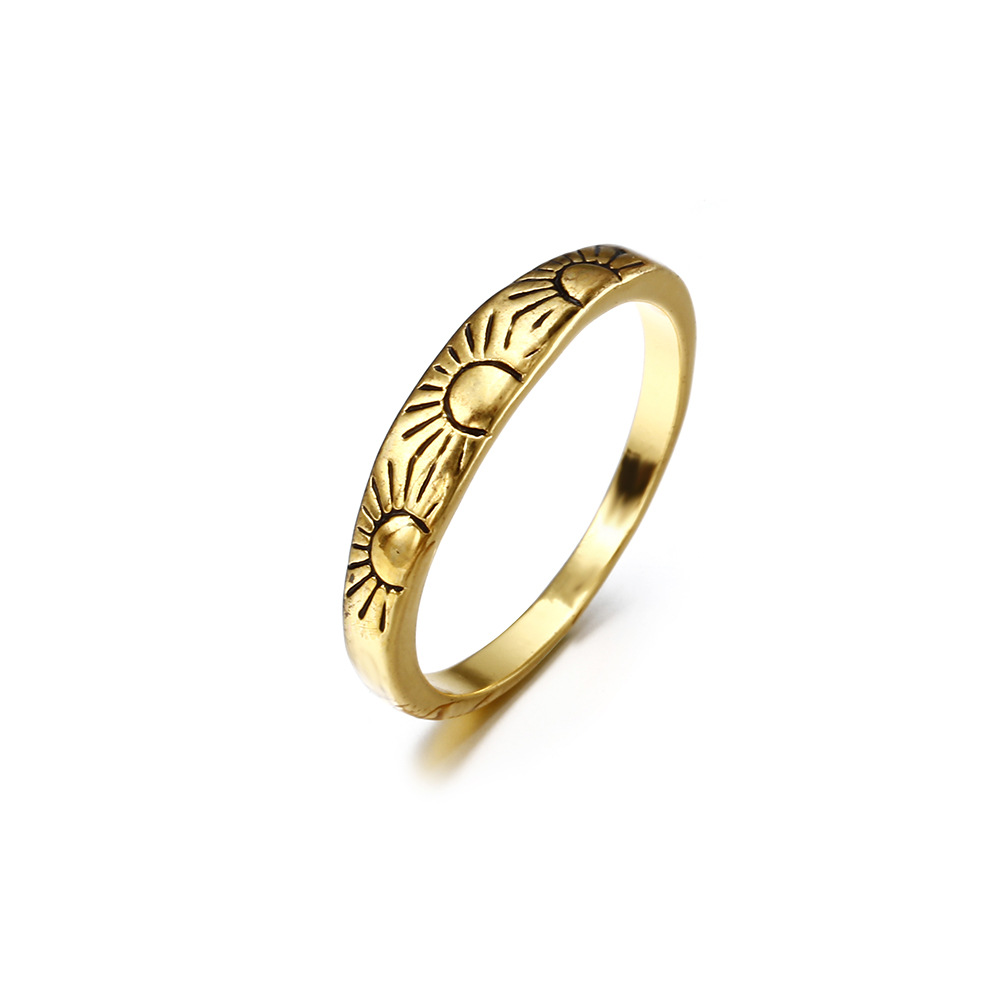 Simple Gold Ring Designs Sun Shape High Quality Wedding