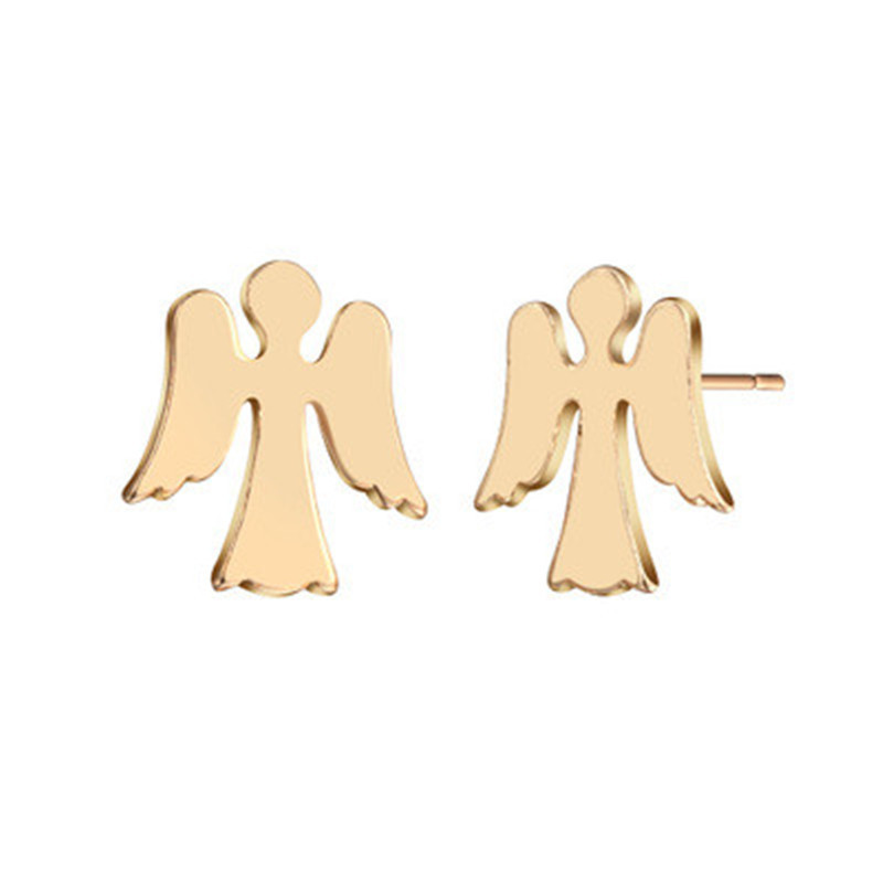 Ear Studs Angel Wings Cross Ear Studs display picture 2