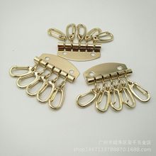 厂家直销 0.6双钢片材料复古5个齿压铸朱胆扣锁匙挂牌