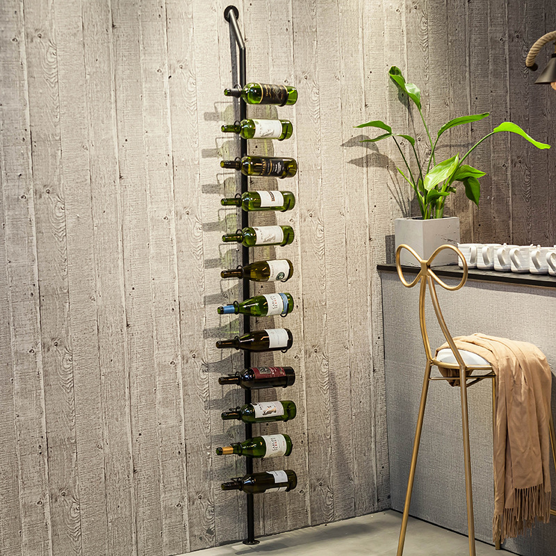 新客居北欧铁艺壁挂式红酒架简约现代悬挂落地式酒架置物架展示架