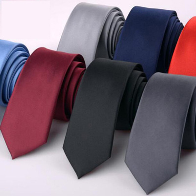 Pure color tie the male han edition version 6 cm narrow dress business marriage flush on new dark blue tie