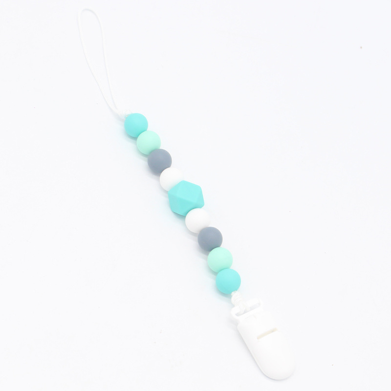 INS popular cadena de chupete suministros para bebés clip de chupete de silicona Amazon mordedor cadena anti-caída cinturón