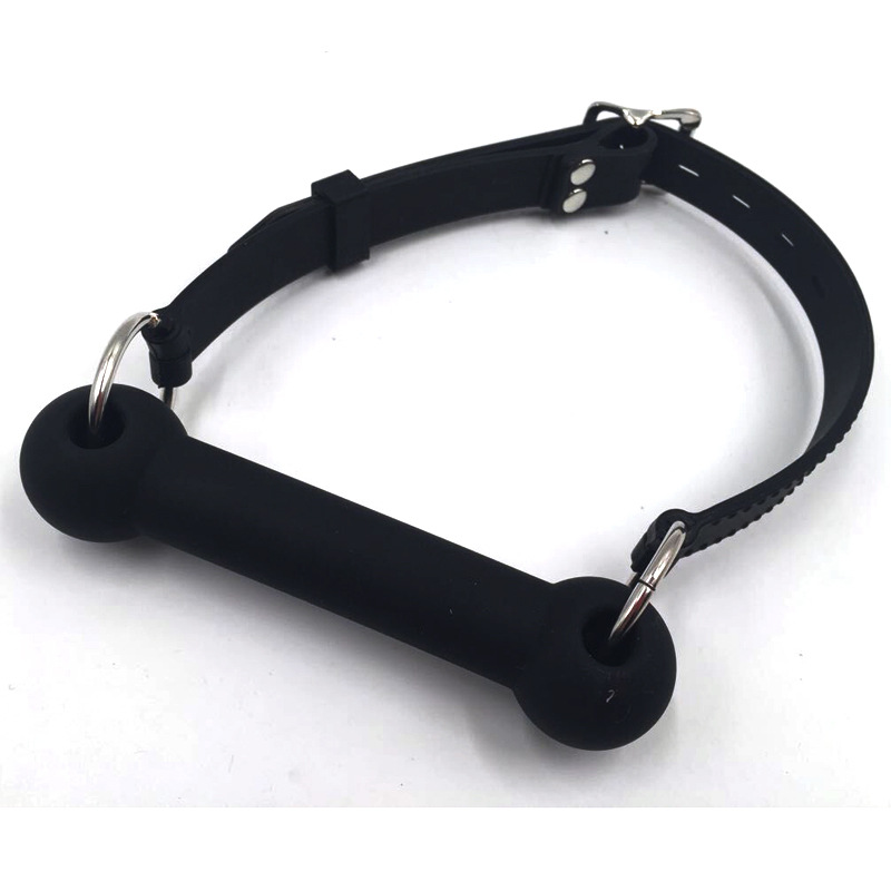 Suministro directo de fábrica sexy boca abridor con agujero suave pegamento boca bola llena de silicona pene boca enchufe sexy boca enchufe perro hueso