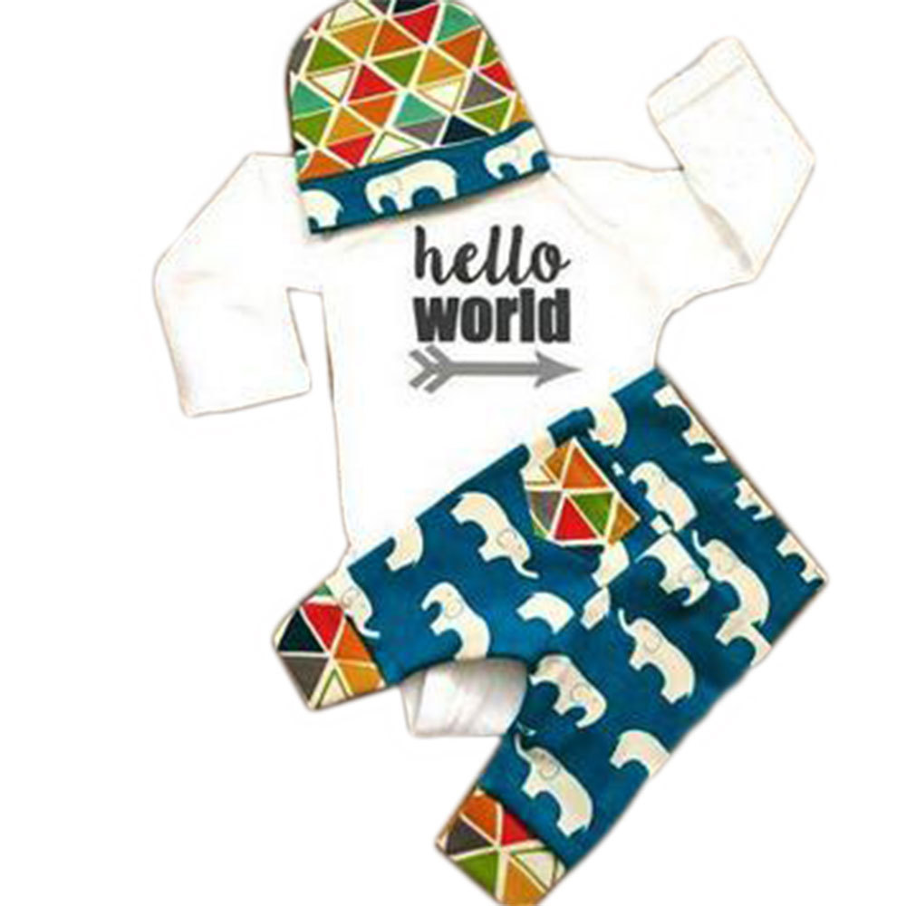 (中性)儿童图案字母三件套 码数->90;颜色->蓝色大象