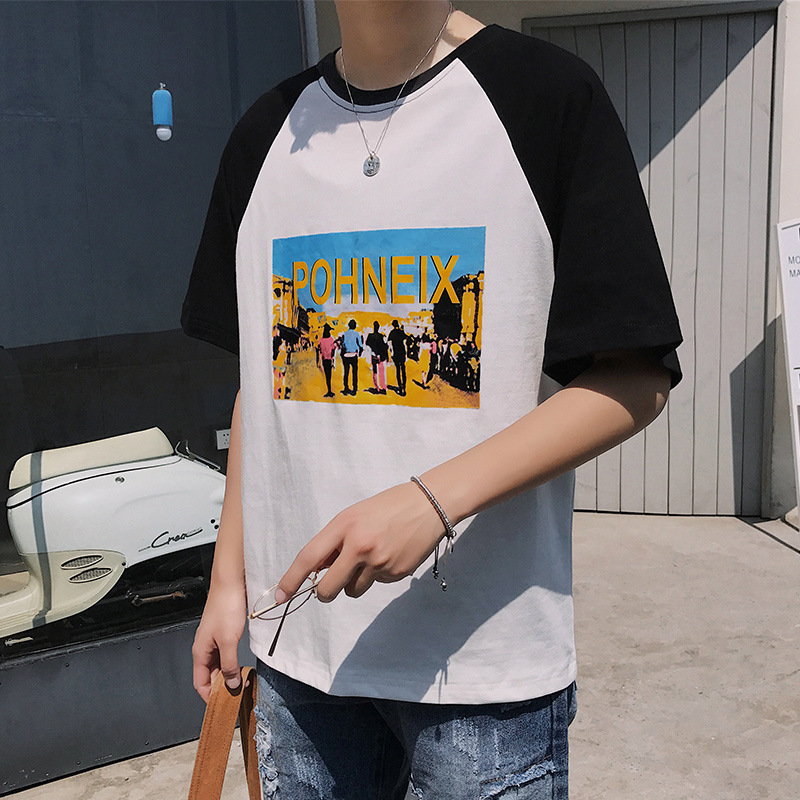 2018夏季新款男装学生ulzzang日系港风短袖t恤宽松时尚小清新上衣