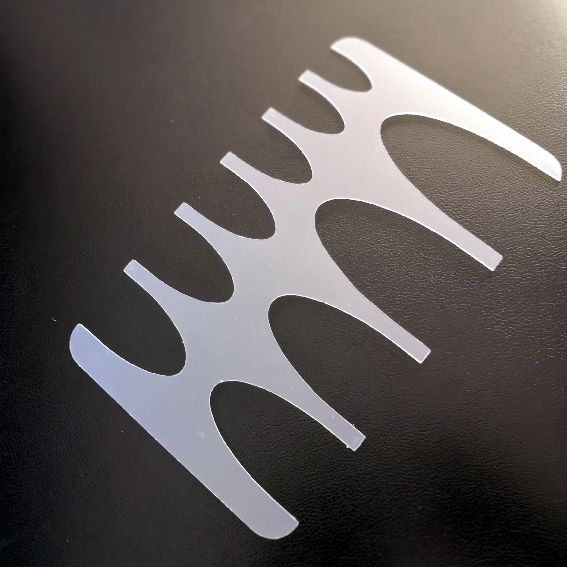 도매 DIY 가죽 PVC 템플릿 벨트 꼬리 타원형 템플릿 인쇄 가죽 스트립 꼬리 아크 10 사양