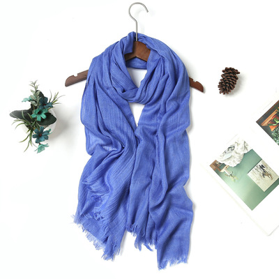 2018韩版 女 秋冬纯色棉麻丝巾围巾 清新文艺大尺寸 百搭棉麻披肩|ms