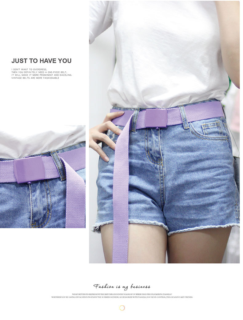 Wholesale Casual Smooth Buckle Solid Color Woven Canvas Belt Nihaojewelry display picture 10