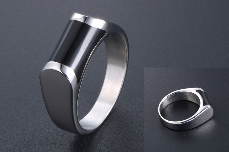Simple Style Solid Color Titanium Steel Polishing Men's Rings display picture 2