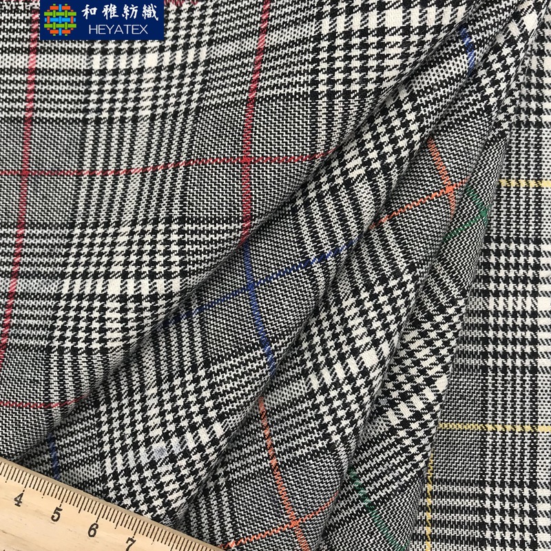 弹力加厚复古千鸟格 威尔士亲王格 服装面料 现货多色 H4599