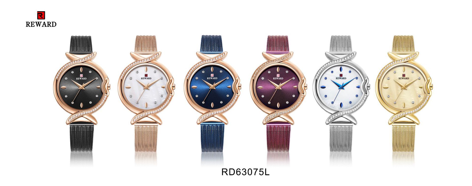 Relógio de quartzo feminino à prova d'água aço inoxidável_voghion.com
