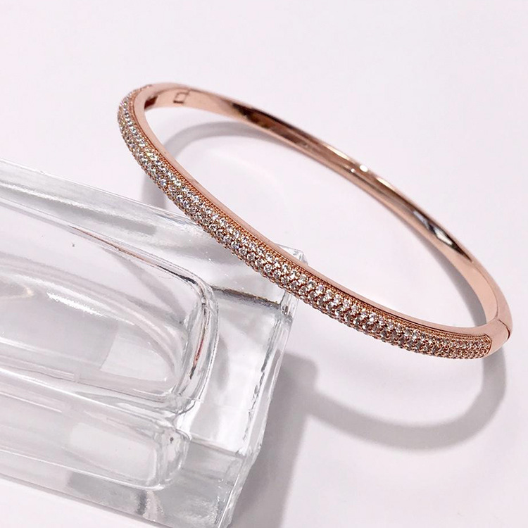 Zircon Studded Diamond Bracelet For Women Elegant Bangle Jewelry_voghion.com