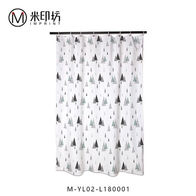 新款创意小清新印花北欧简约时尚涤纶浴室帘子 防水防霉遮光浴帘|ru