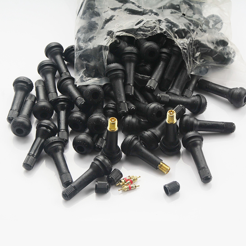 汽车真空胎气门嘴轮胎真空嘴橡胶气门嘴TR414带气门芯帽子锌合金