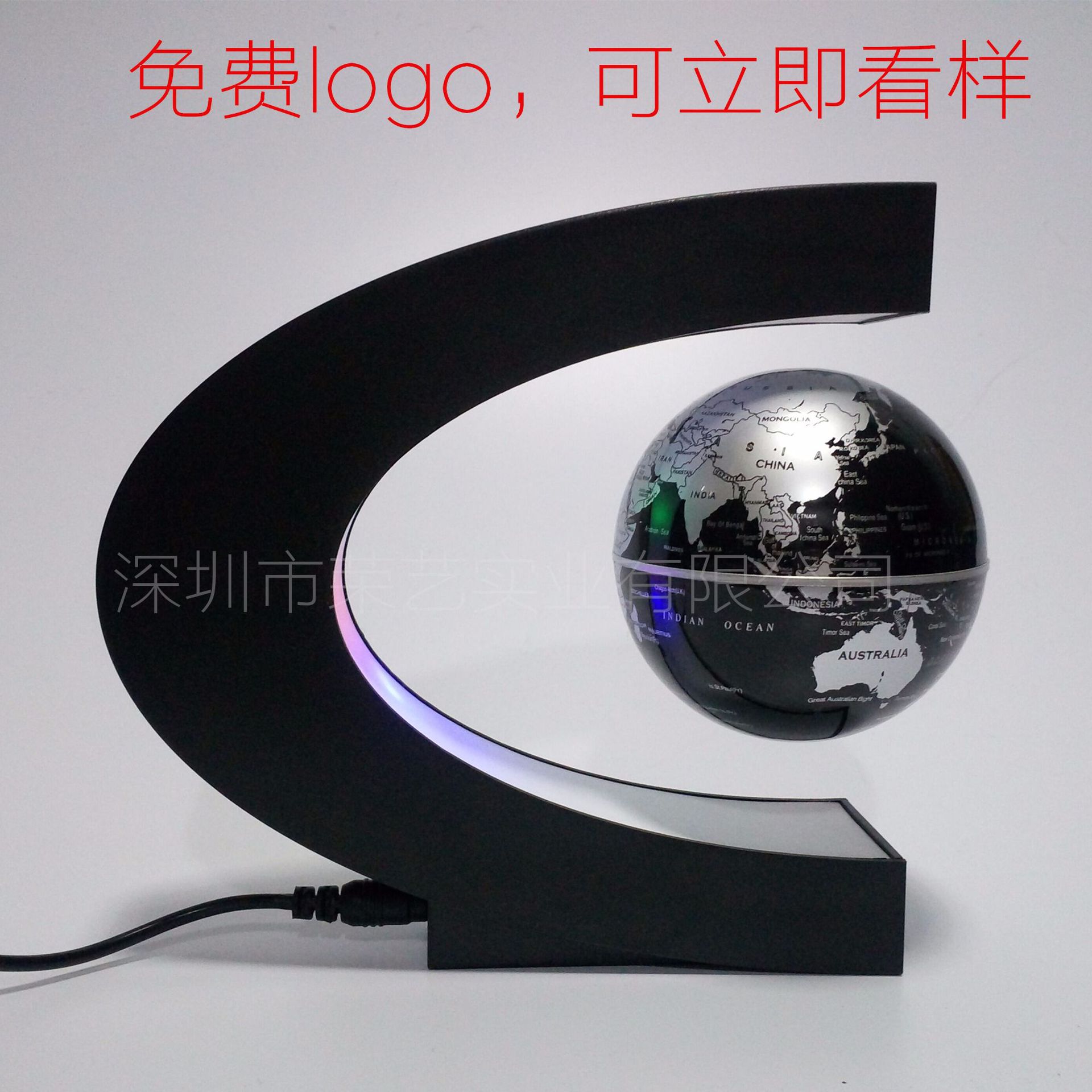 C形磁懸浮地球儀3寸家居飾品創意磁懸浮禮品擺件工藝品生日禮物