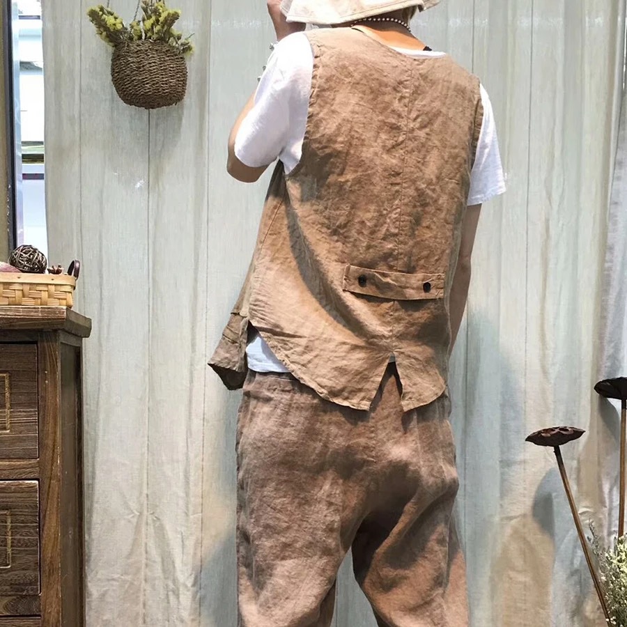 Gilet femme en Coton et lin - Ref 3318027 Image 8