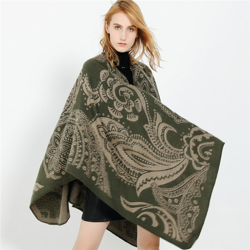 2020 autumn and winter hot sale new European and American fashion solid color flower 3D relief imitation cashmere large shawl scarf