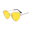 Metal fashionable retro marine sunglasses, glasses, cat's eye, wish