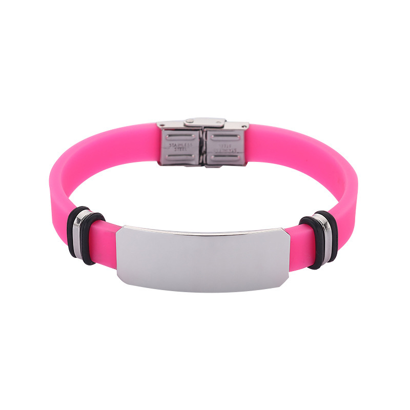 Jewelry bracelet personality trend bracelet titanium steel silicone custom two-dimensional code LOGO manufacturers wholesale couples New