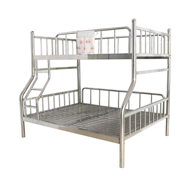 子母床不鏽鋼304家用員工宿舍上下鋪鐵架床高低定制出租屋公寓床