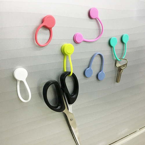 Magnetic cable winder Desktop data cable storage and organization Silicone magnetic fixing buckle to hang headphone cables