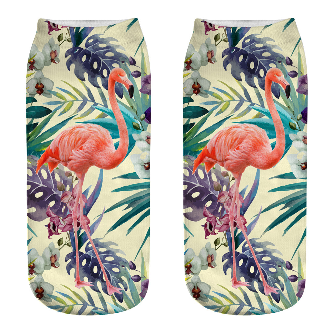 Flamingo 3D printing socks nihaostyles clothing wholesale NSJPZ71971