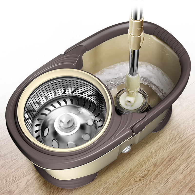 直销旋转拖把手压式双驱动拖把桶免手洗墩布桶好神拖 一件代发