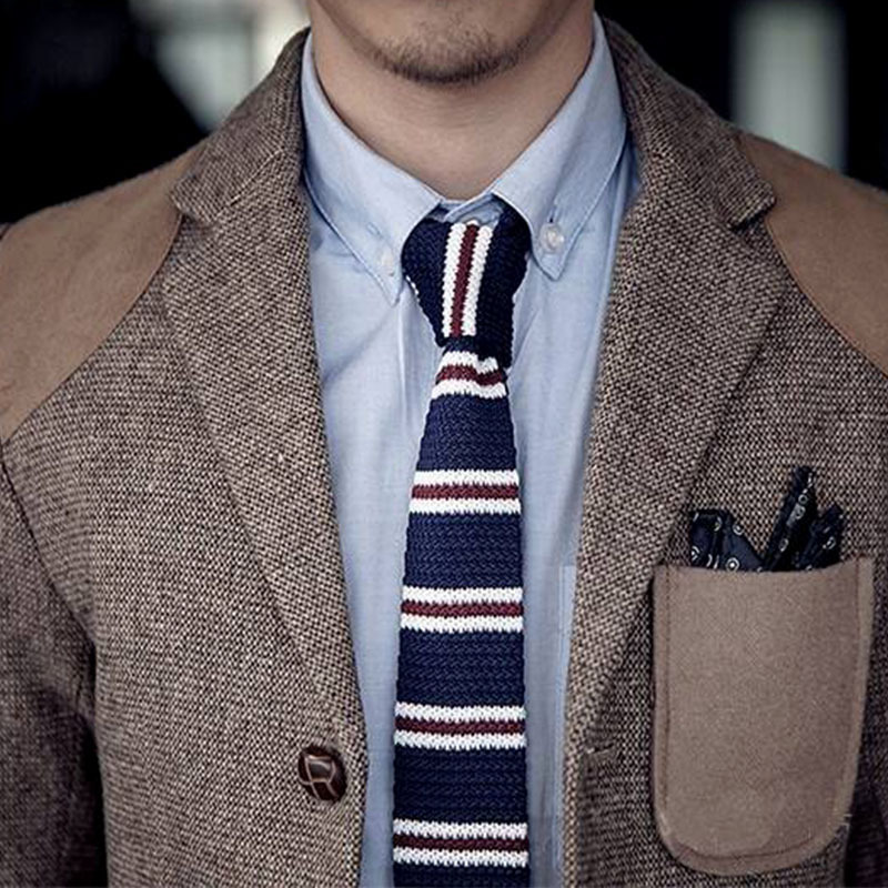 Knitted TieArrowhead Pointed Men's Woolen TieWidth 6cmNarrow Tie_voghion.com