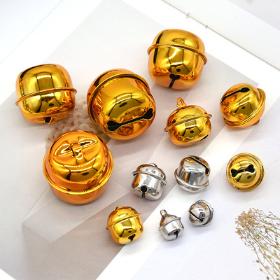 廠家直銷聖誕寵物壹字虎口鈴铛加工組裝鈴铛挂飾電鍍金屬工藝品