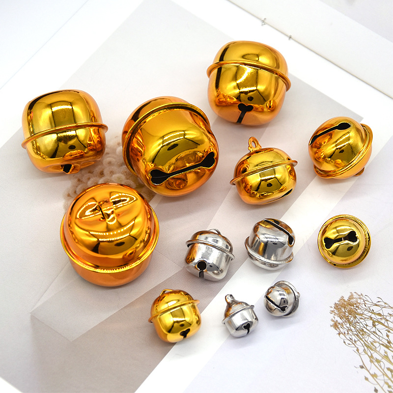 廠家直銷聖誕寵物壹字虎口鈴铛加工組裝鈴铛挂飾電鍍金屬工藝品