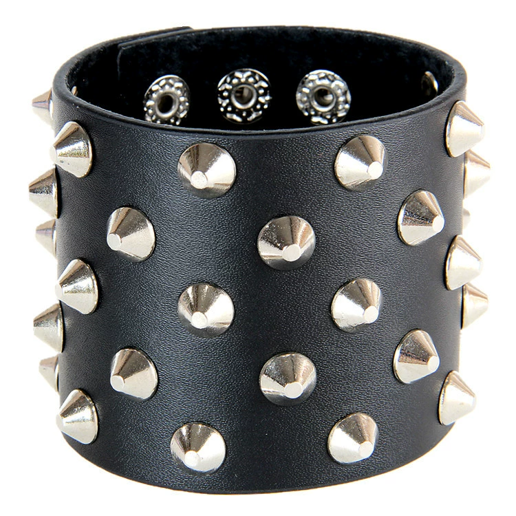 Retro bracelet for martial arts, leather wristband, European style, punk style