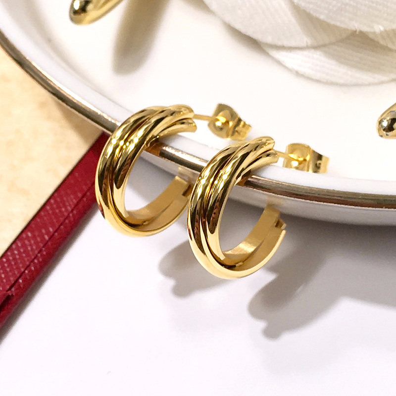Earrings Classification 1 Pair Basic Geometric Plating Titanium Steel Earrings