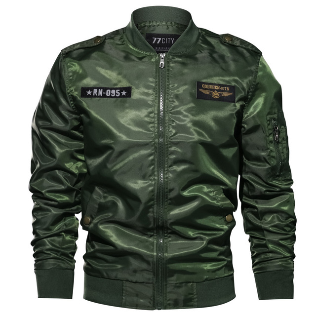 Spring and autumn thin men’s baseball collar embroidered flying suit coat casual jacket for men