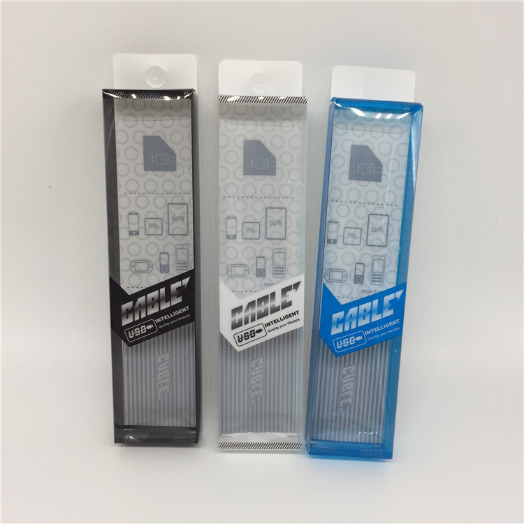 新款中性通用数据线pvc包装盒 现货批发 工厂直销