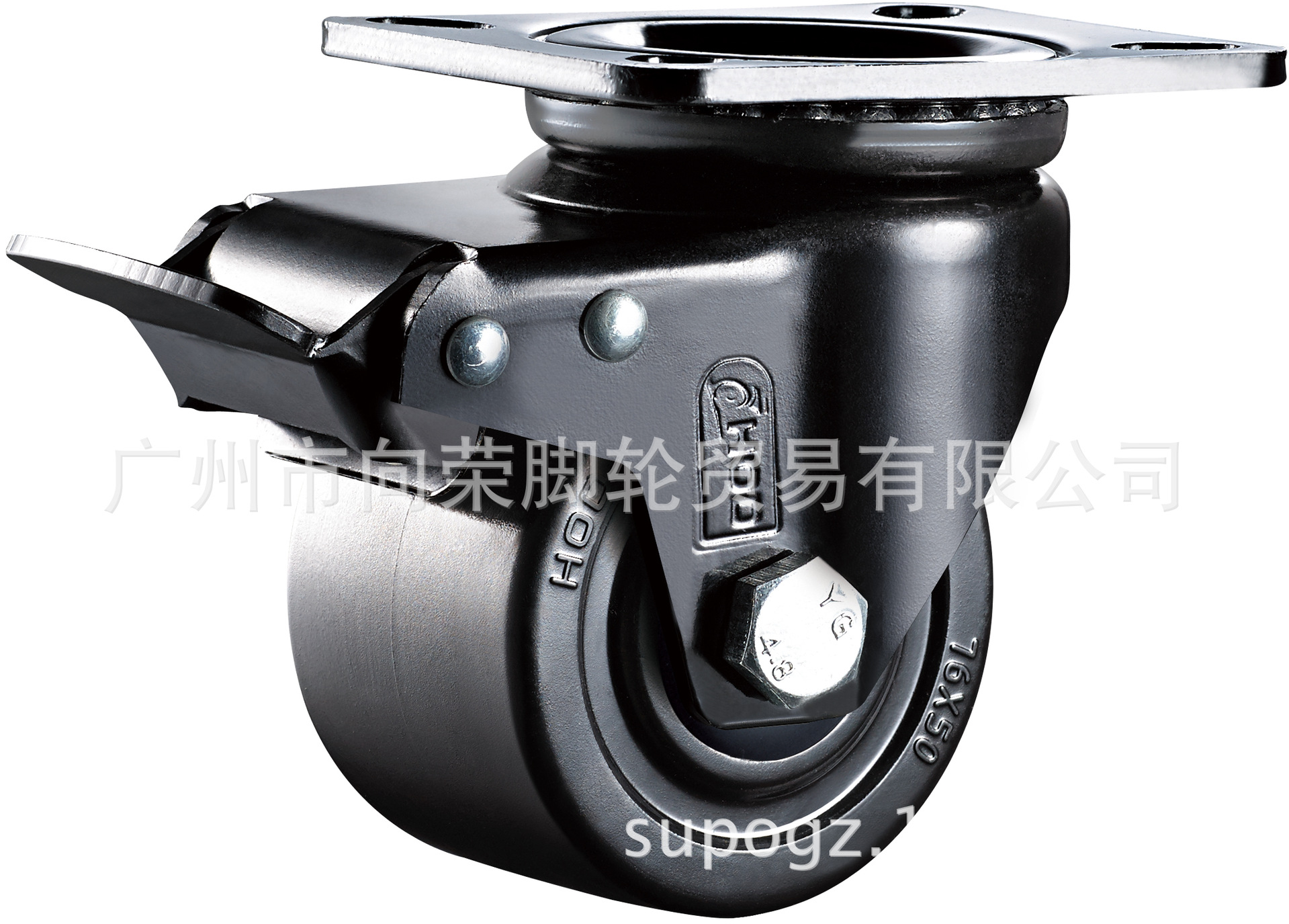 订制3寸A2.5寸低重心黑牛仔万向刹车脚轮尼龙口罩机械重型耐磨|ms