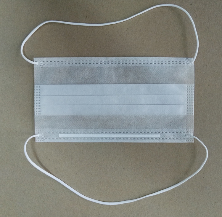 龙邦无纺布口罩三层一次性面罩骑车美容防护带铝条透气出口男女白|ms