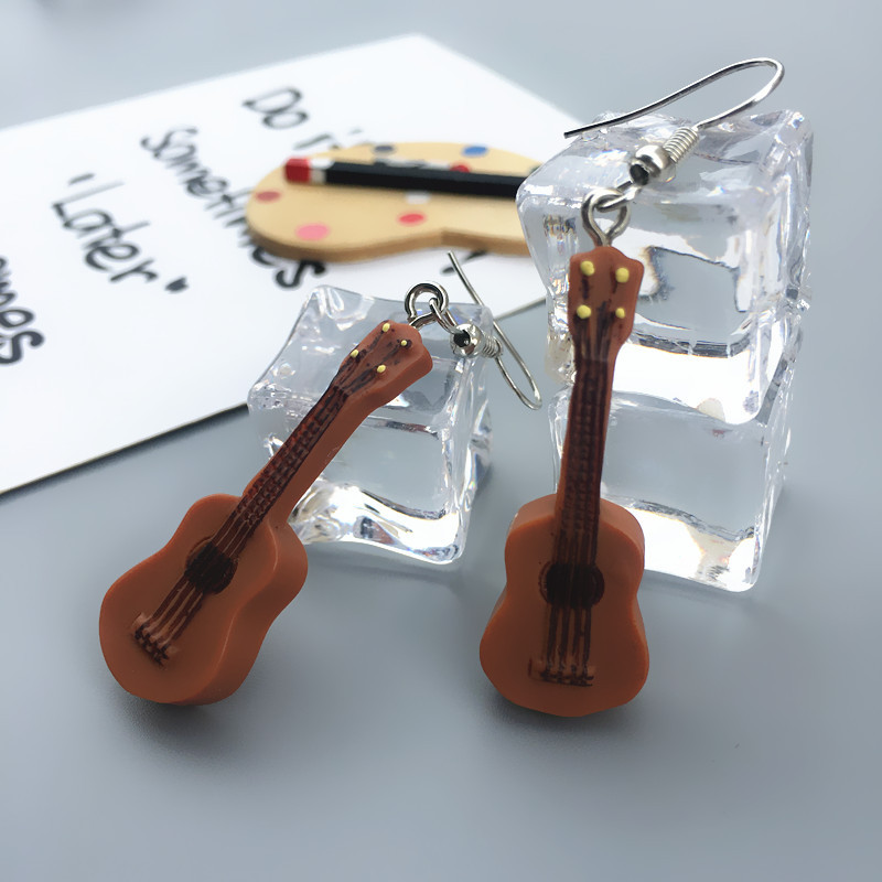 Punk Small Guitar Musical Instrument Drop Earrings Wholesale display picture 2