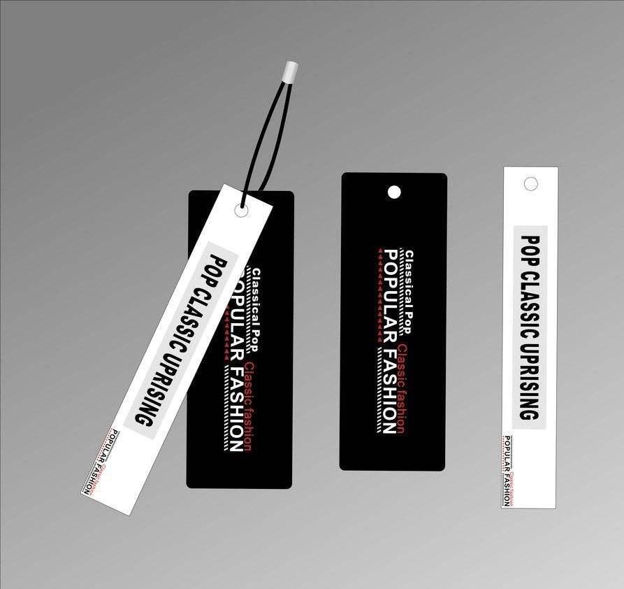 生产厂家可按您的要求制造铜版卡纸彩色印刷打孔含挂绳服装吊牌