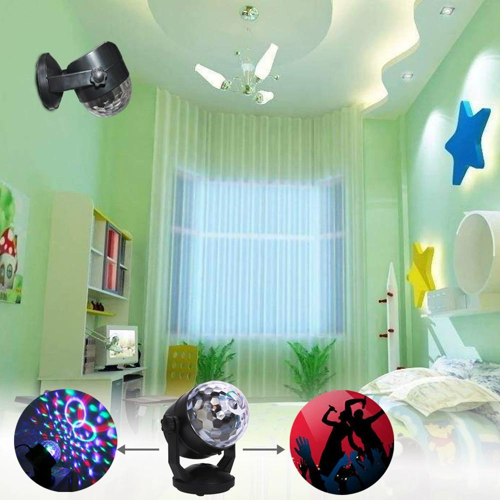 RGB LED волшебный кристаллический вращающийся шар-фонарь USB, вшит DJ-лампа DJ-лампа для автомобилей и гостиных