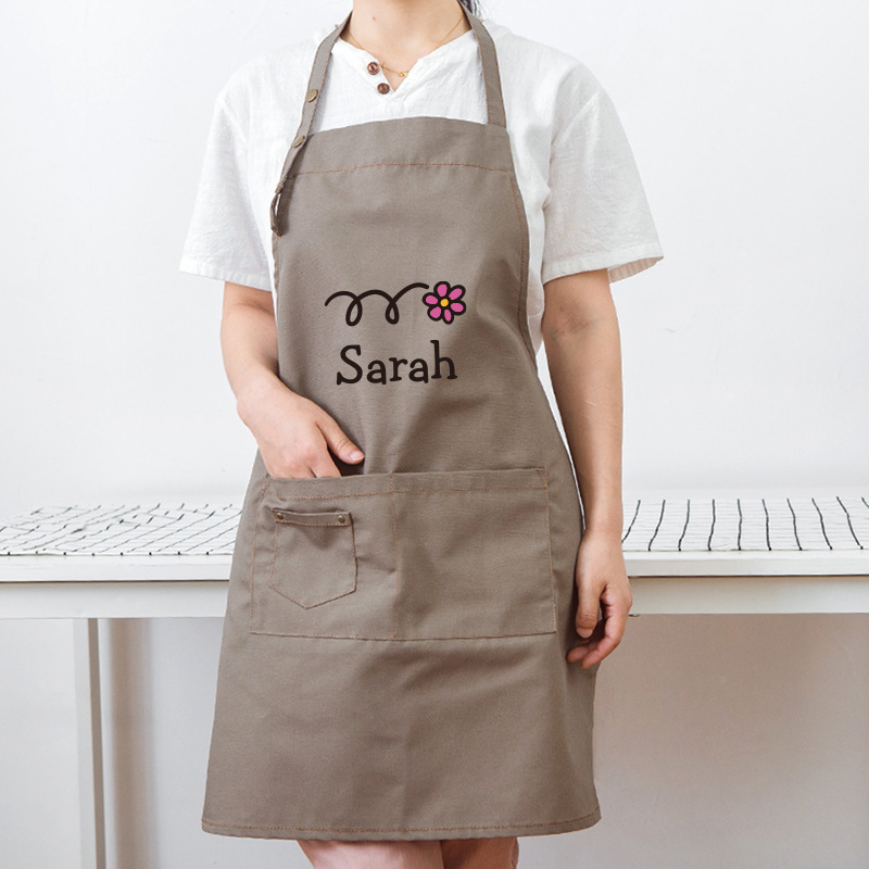 Estilo coreano moda personalizable logo cocina hornear manicura materna e infantil tienda restaurante cafetería leche té trajes delantal