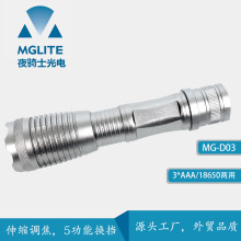 鋁合金變焦led手電筒戶外野營家用照明電筒輕巧便攜手電