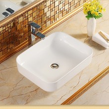 厂家台上盆 新款薄边陶瓷洗手盆 酒店家用智洁釉面方形台上盆