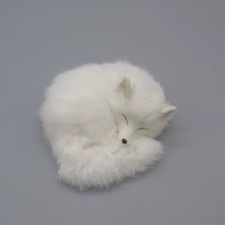 仿真狐狸白狐皮毛手工艺品家居摆件车饰品